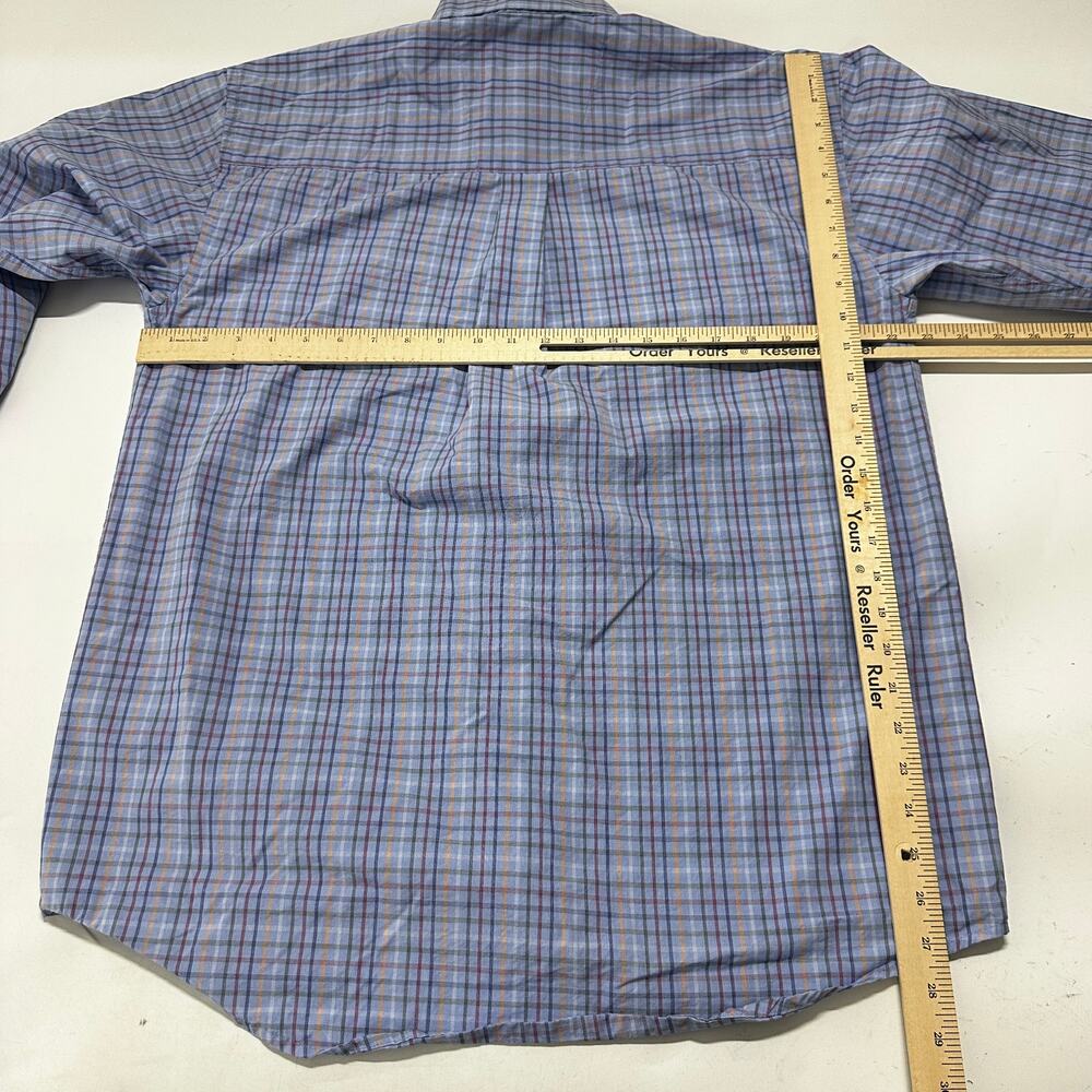 Wrangler Button Up Shirt Mens Size M Blue Red Yellow Plaid Long Sleeve Cotton - Picture 5 of 7